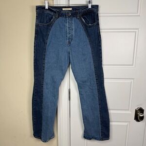 Levi's Wedgie Bootcut Jeans Women 31 Blue Two Tone Paneled Premium Western